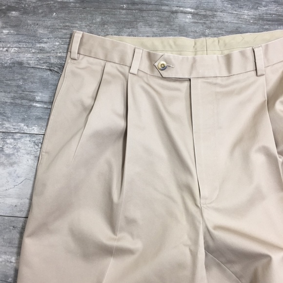 pleated cuffed khakis